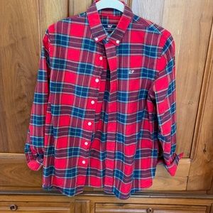 Vineyard Vines Red and Blue Plaid Kids Button Down Shirt